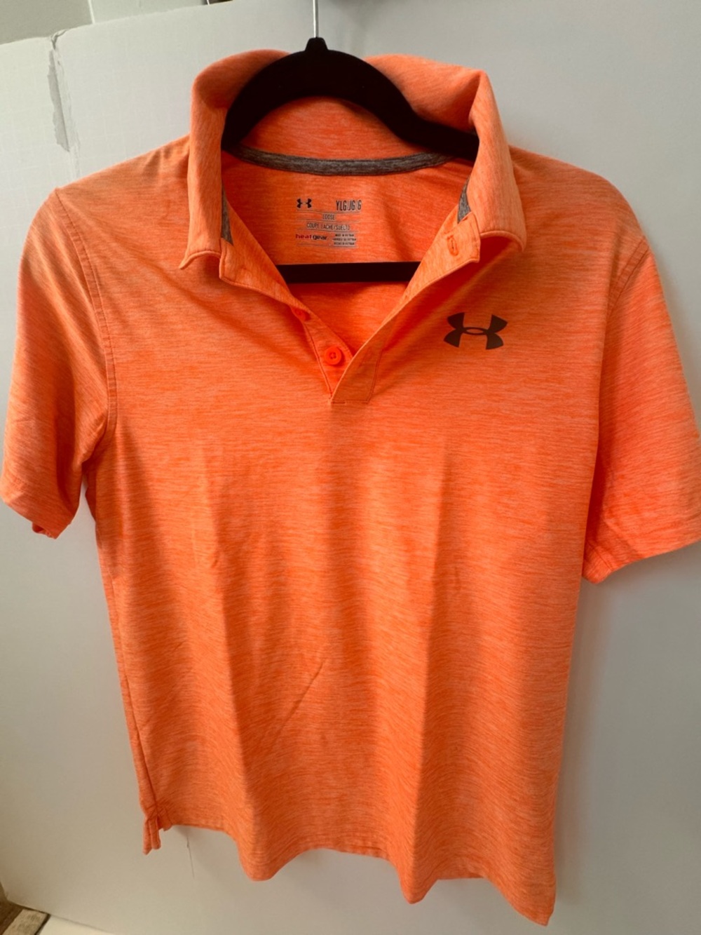 Under Armour Men's Heathered Bright Orange Polo with Logo